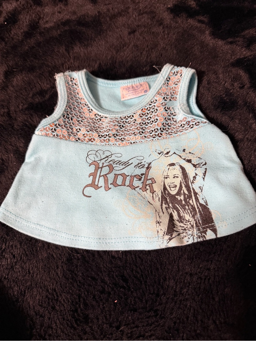 💖4/$25- Build-A-Bear Disney Hannah Montana “Ready to Rock” Blue Tank Top Shirt